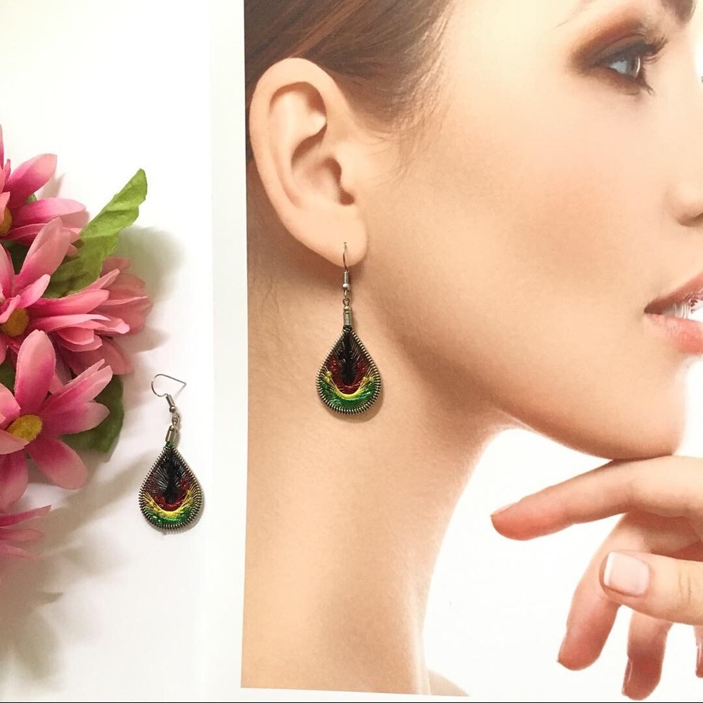 Rasta earrings reggae jewelry for women 2 sizes